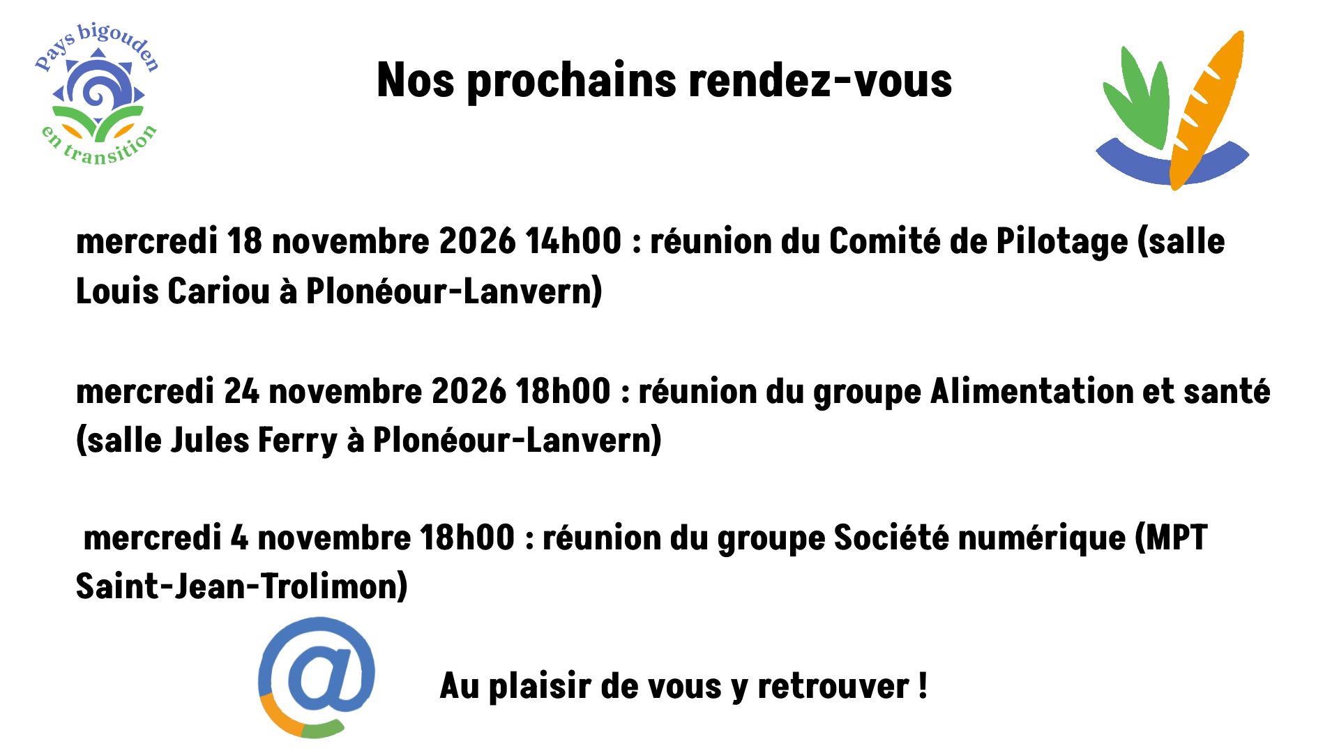 Nos rendez-vous A VENIR !